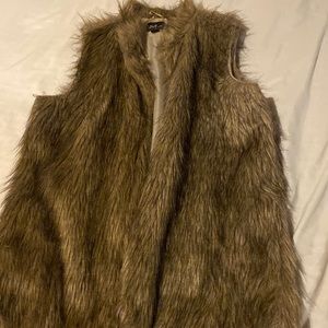 Brown furry vest